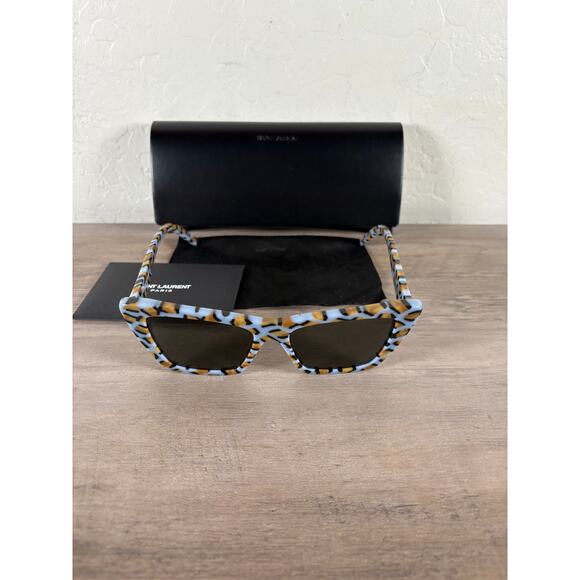 Saint Laurent Accessories - SAINT LAURENT 53MM Cat-Eye Sunglasses Blue Brown Gold- Case- Cloth- NEW‎